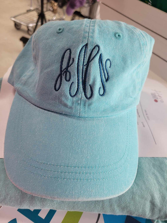 Embroidered Monogram Pigment-Dyed Twill Hat 5-7 Business Day TAT