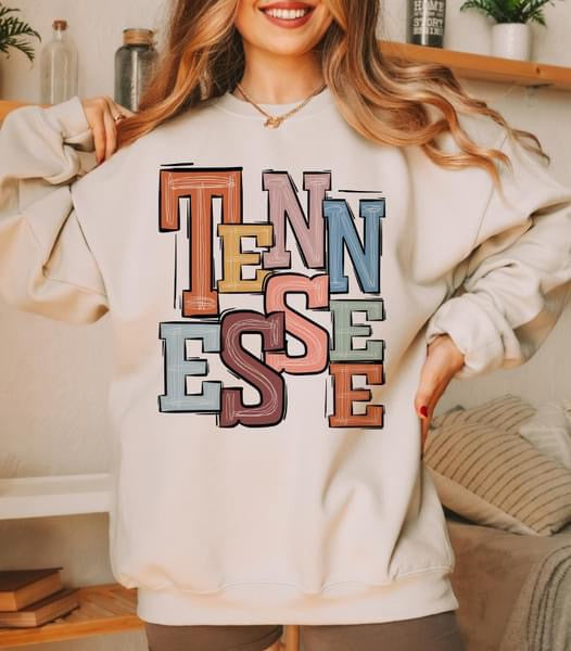 Tennessee Boho Varsity Doodle Graphic Tee