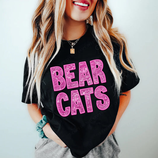 Bearcats Faux Sequins and Embroidery Graphic Tee