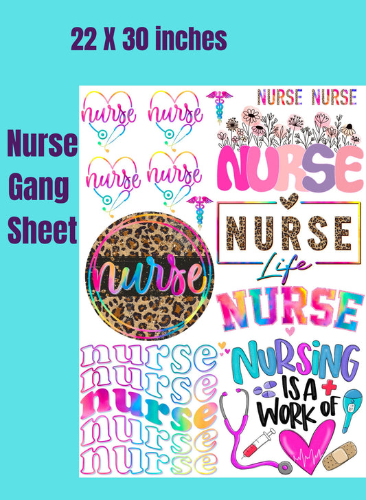 Premade Gang Sheet Nurse