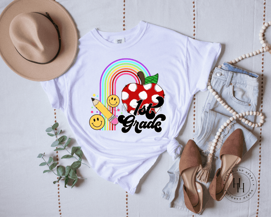 1St Grade Rainbow Graphic Tee Shirt