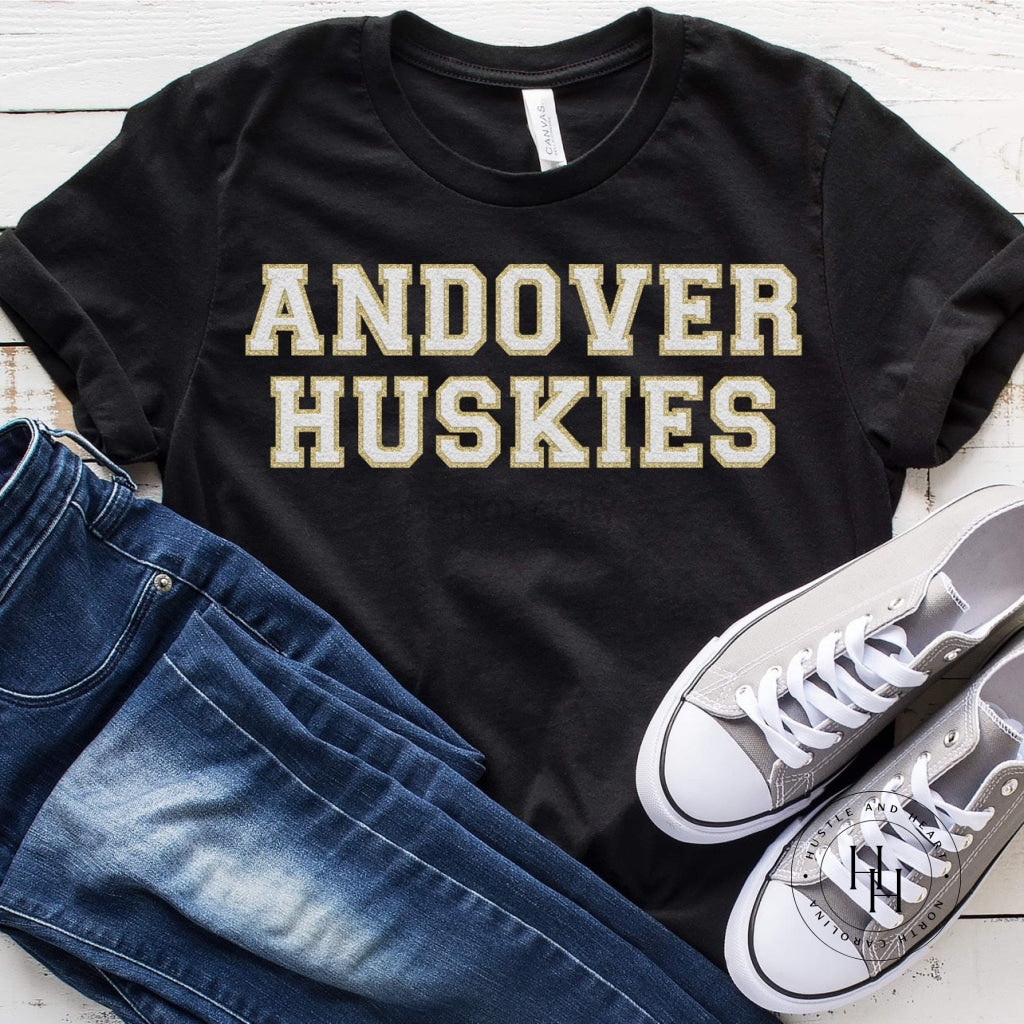 Andover Huskies Faux Chenille Letters Graphic Tee