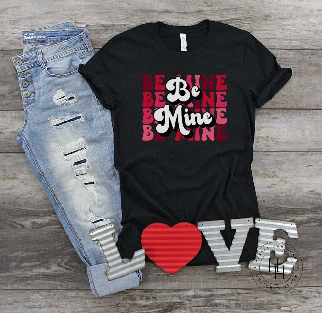Be Mine Stacked Retro Graphic Tee Youth Small Shirt
