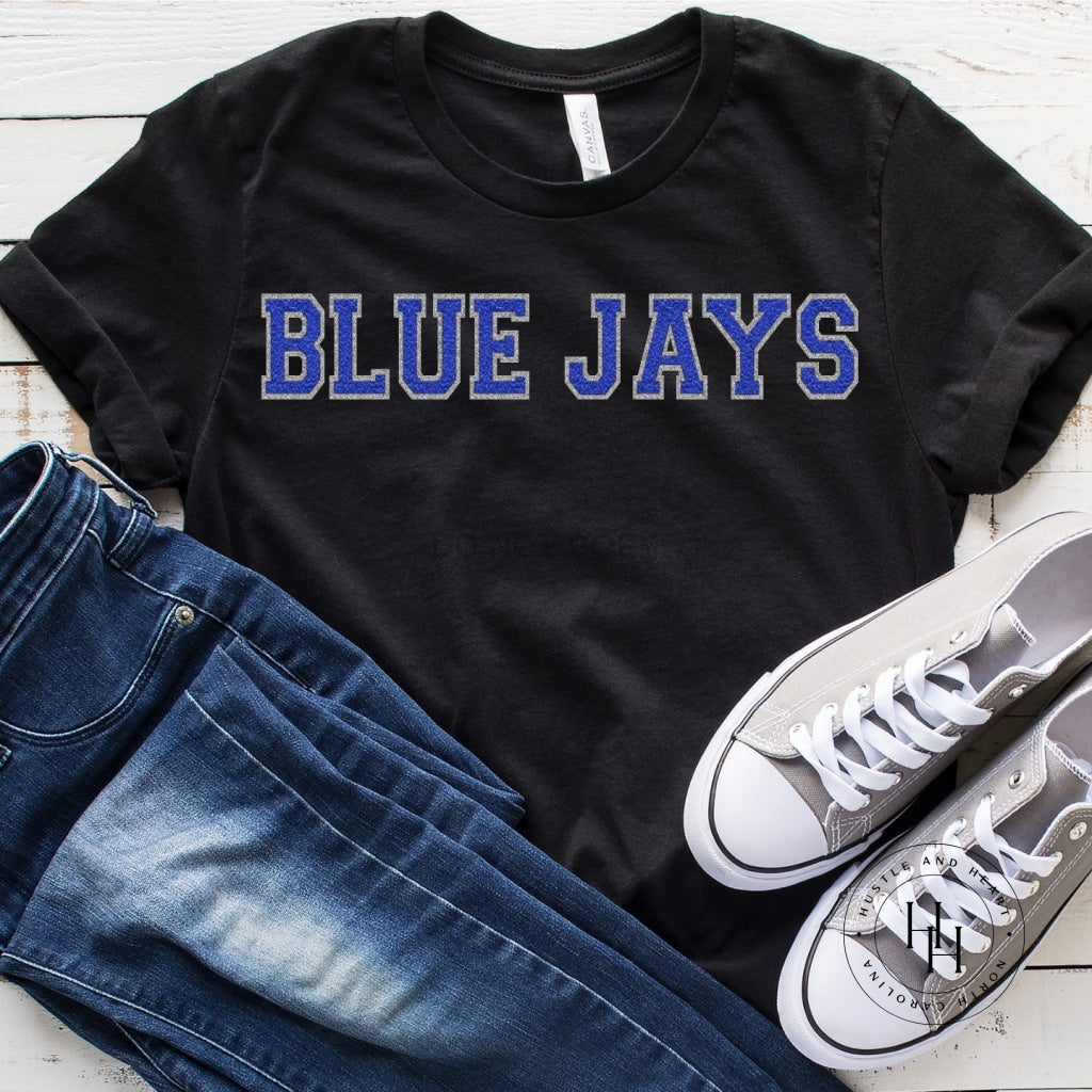 Blue Jays Faux Chenille Letters Graphic Tee