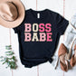 Boss Babe Faux Chenille Letters Graphic Tee Dtg