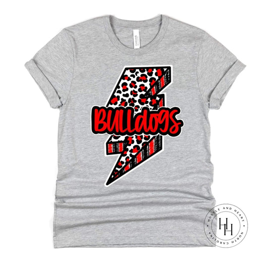 Bulldogs Red/Black Bolt Graphic Tee Dtg