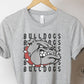 Bulldogs Repeating Mascot Graphic Tee Small Shirt