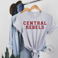 Central Rebels Faux Chenille Letters Graphic Tee Dtg