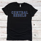 Central Rebels Royal Blue Faux Chenille Letters Graphic Tee Dtg