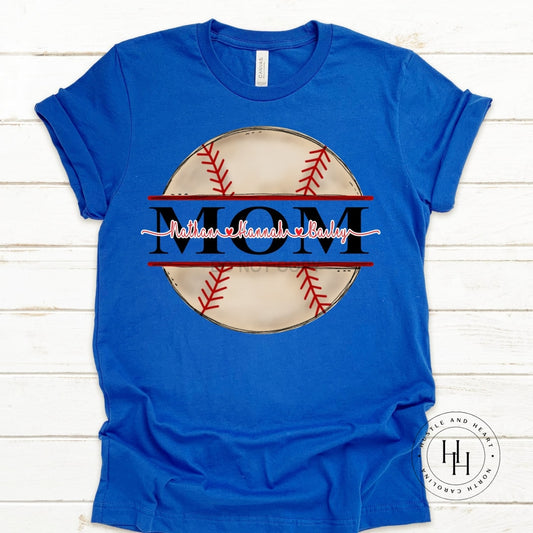 Customizable Mom Baseball Graphic Tee Shirt