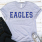 Eagles Royal/silver Faux Chenille Letters Graphic Tee