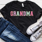 Grandma Hot Pink/lilac/mint/gold Faux Chenille Letters Graphic Tee