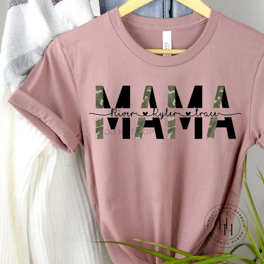 Half Leopard Customizable Mama Camo Graphic Tee Shirt