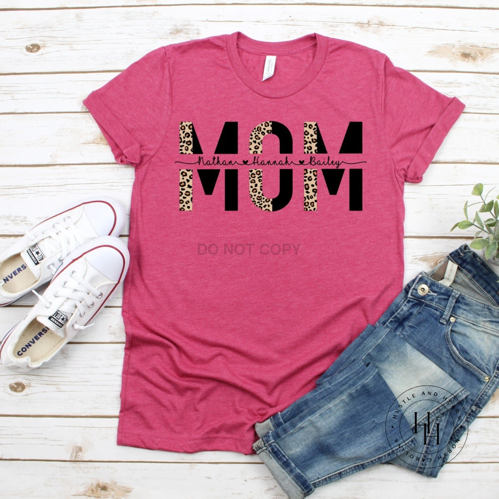 Half Leopard Customizable Mom Graphic Tee Shirt