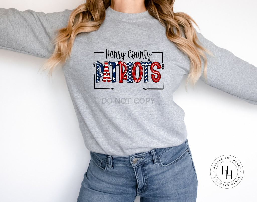 Henry County Patriots Doodle Graphic Tee Youth Small / Unisex Sweatshirt
