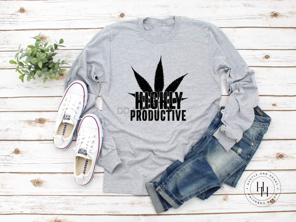 Highly Productive Marijuana Leaf Graphic Tee Black / Unisex Youth Large Dtg
