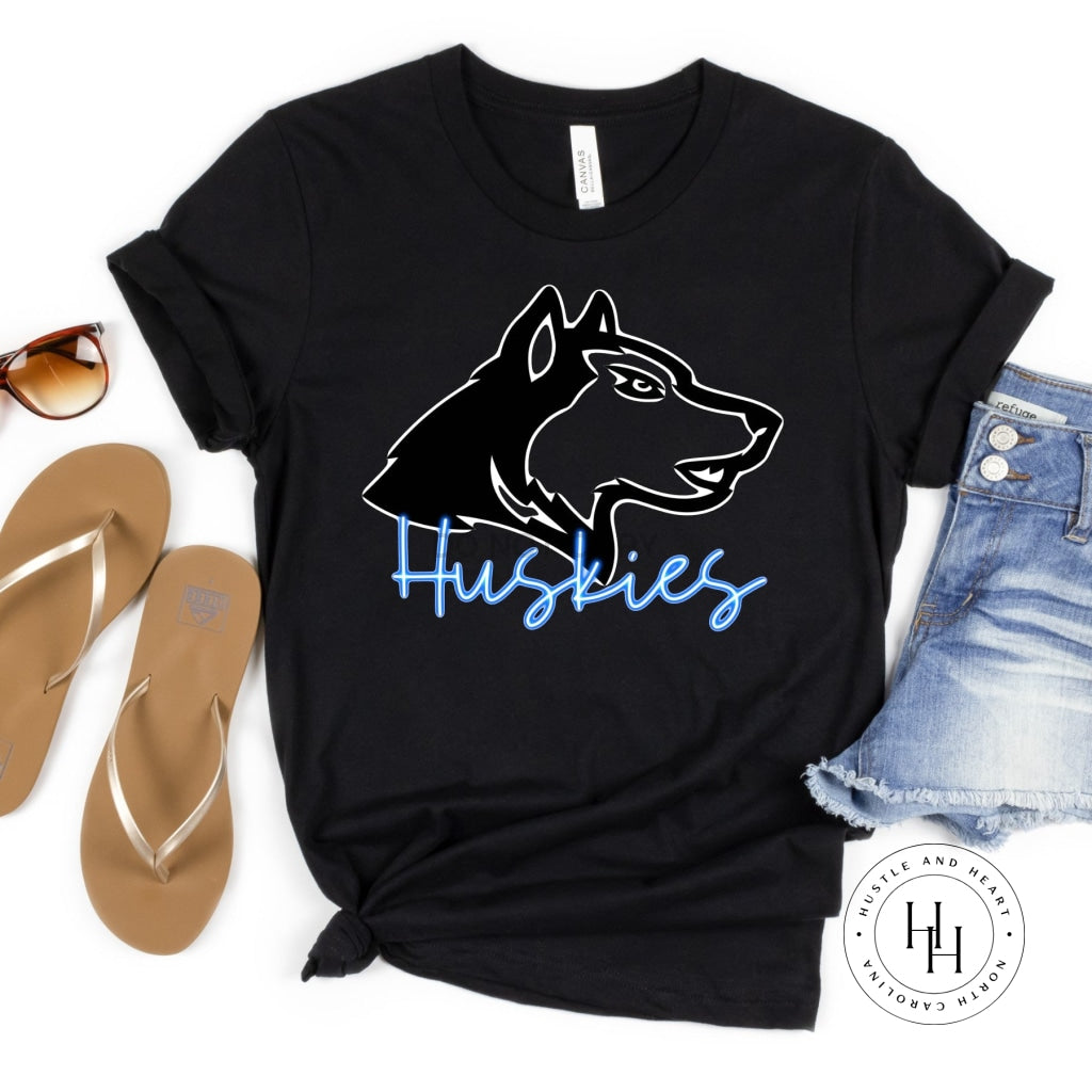 Huskies Blue Neon Mascot Shirt