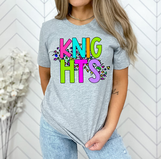 Knights Bright Neon Mascot Graphic Tee - DTG ONLY Tee