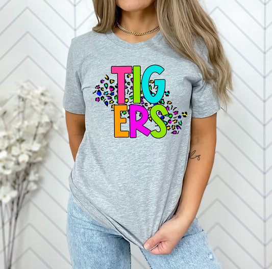 Tigers Bright Neon Mascot Graphic Tee - DTG ONLY Tee