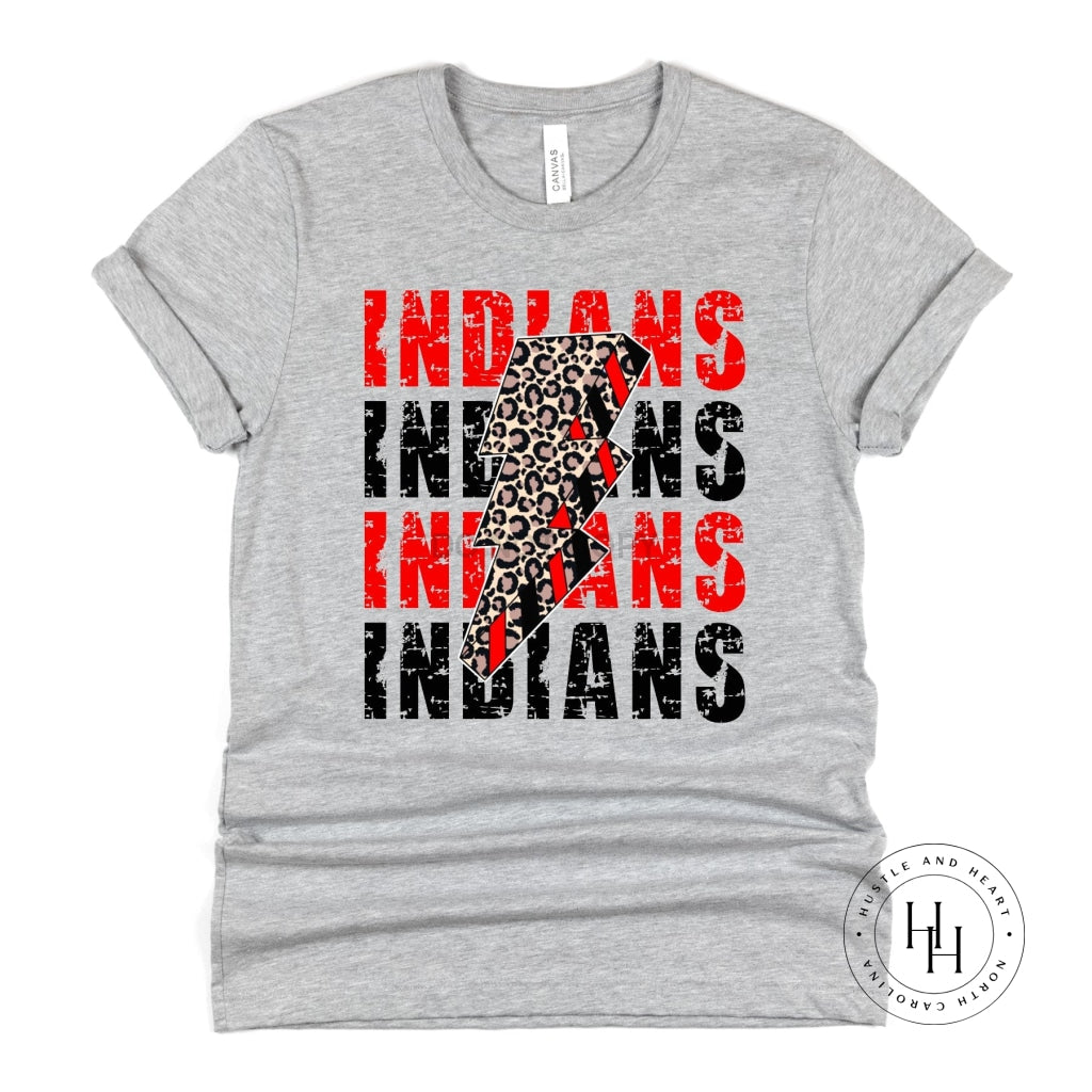 Indians Red Lightning Bolt Graphic Tee