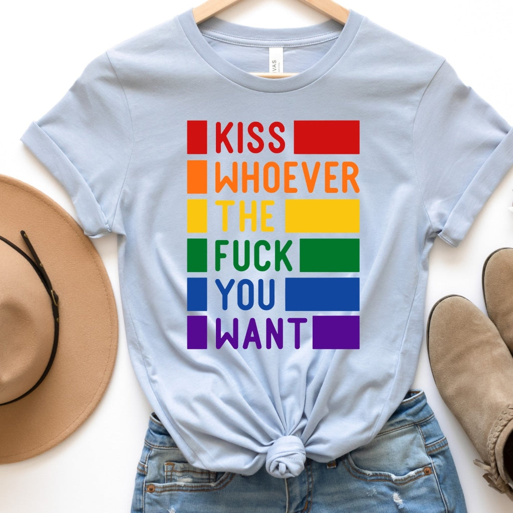 Kiss Whoever The Fuck You Want Pride Graphic Tee