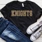 Knights Leopard Faux Chenille Letters Graphic Tee