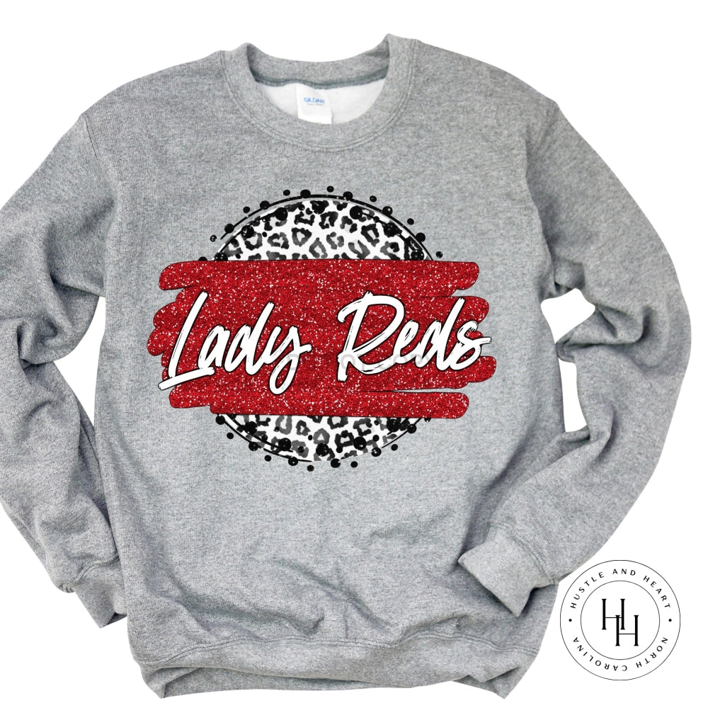 Lady Reds Grey Leopard Graphic Tee Circle Shirt