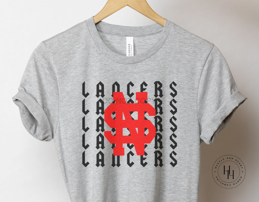 Lancers Repeating Mascot Graphic Tee Youth Small / Unisex Shirt