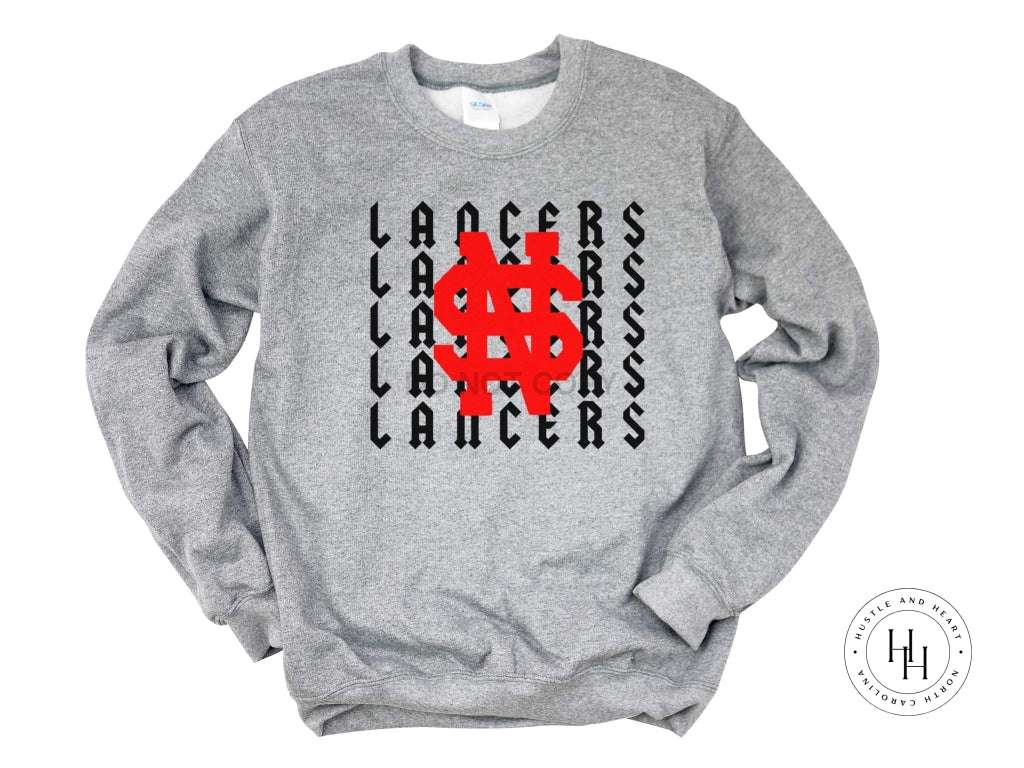 Lancers Repeating Mascot Graphic Tee Youth Small / Unisex Sweatshirt Shirt