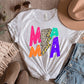 Mama Colorful Lightning Bolt Graphic Tee