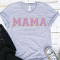 Mama Lilac/gold Faux Chenille Letters Graphic Tee