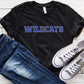 Mustangs Blue Faux Chenille Letters Graphic Tee
