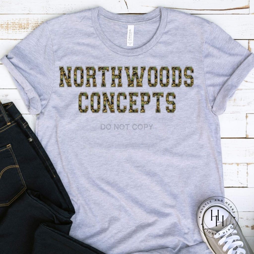 Northwoods Concepts Camo Faux Chenille Letters Graphic Tee