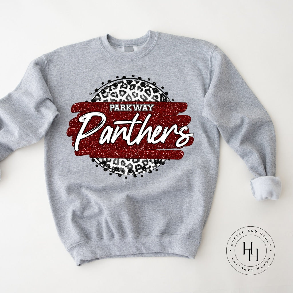 Parkway Panthers Grey Leopard Graphic Tee Shirt