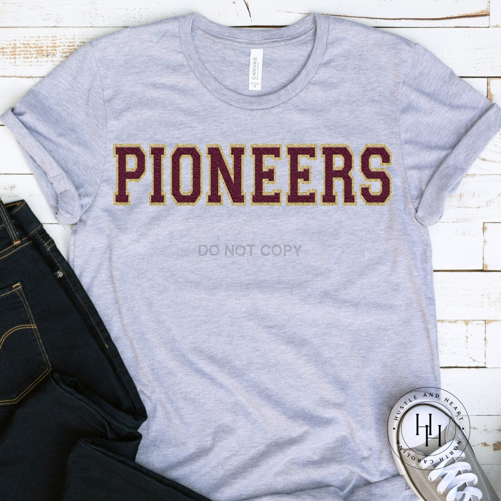 Pioneers Faux Chenille Letters Graphic Tee