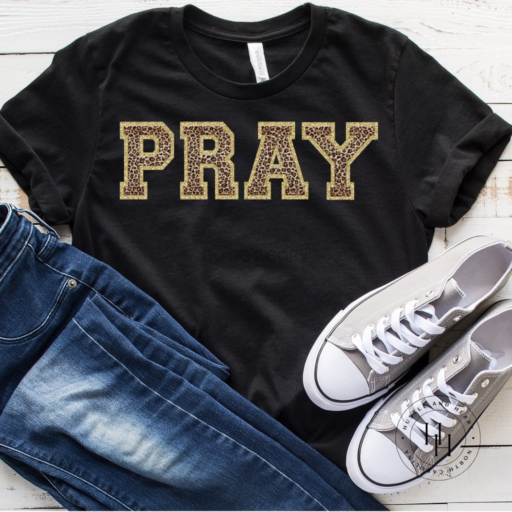 Pray Faux Chenille Letters Graphic Tee
