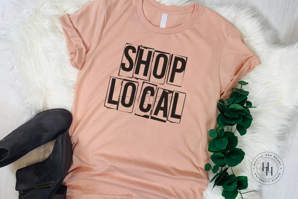 Shop Local Graphic Tee Youth Small / Peach Shirt