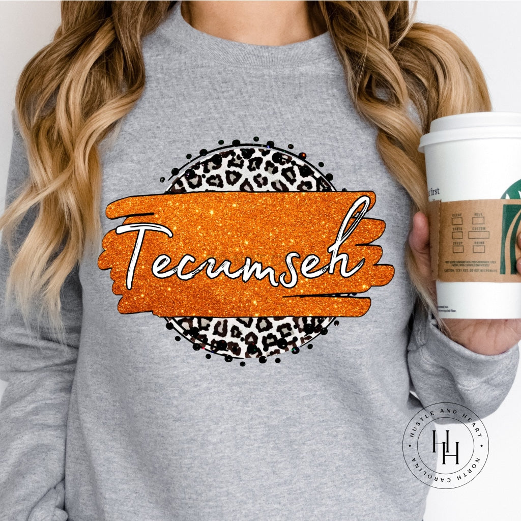 Tecumsah Grey Leopard Graphic Tee Shirt