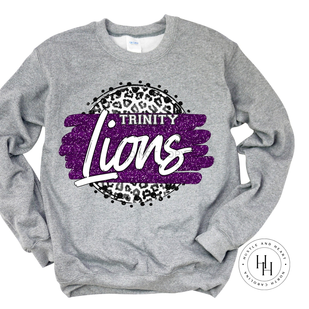 Trinity Lions Grey Leopard Graphic Tee Circle Shirt