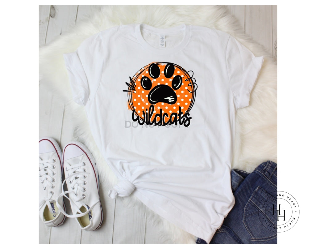 Wildcats Orange Graphic Tee Shirt