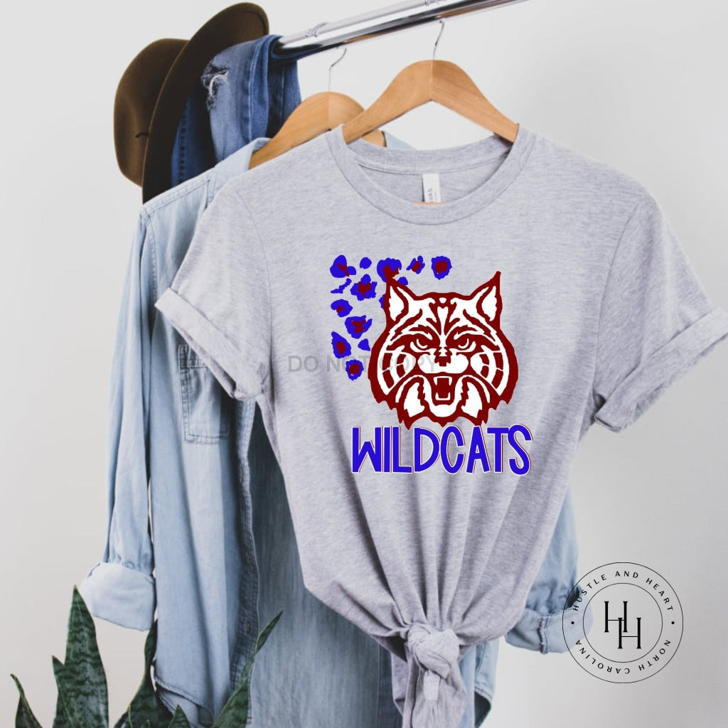 Wildcats Red/blue Leopard Graphic Tee Shirt