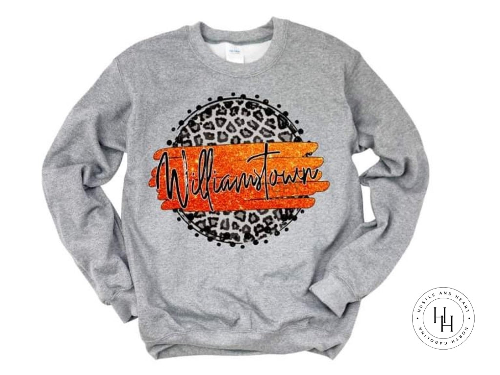 Williamstown Orange/black With White Outline Graphic Tee Shirt